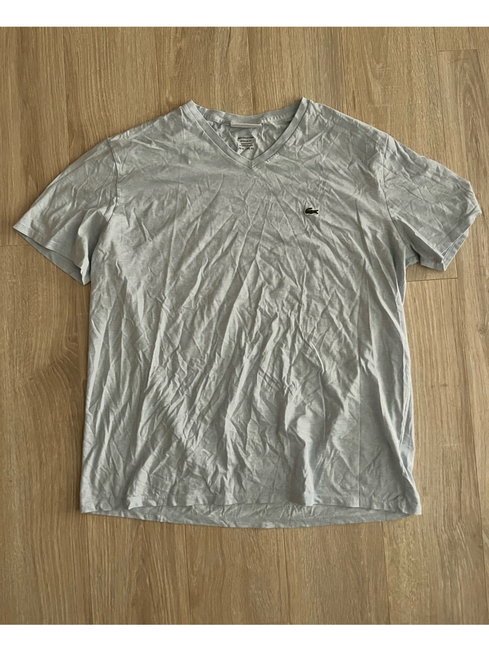 Lacoste Men’s Pima Cotton T-Shirt Short Sleeves Light Heather Blue - Size XL